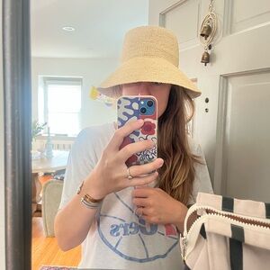 Janessa Leone Felix Bucket Hat natural raffia size M